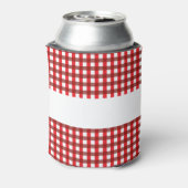 Red and White Gingham Pattern Barbeque Wedding Blikjeskoeler (Blikje Achterkant)