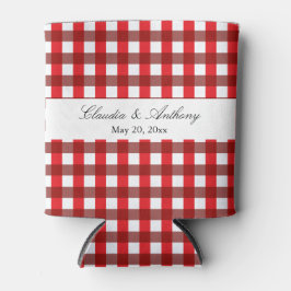 Red and White Gingham Pattern Barbeque Wedding Blikjeskoeler