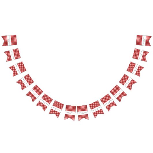 Red and White Gingham Pattern Barbeque Wedding Vlaggetjes (Alle)