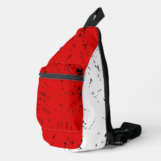 Red and White Grunge-style Sling Bag