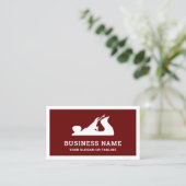 Red and White Hand Plane Handyman Carpenter Visitekaartje (Staand voorkant)