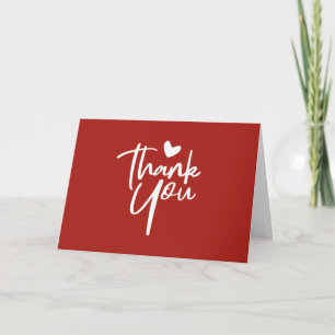 Red and White Heart Company Carte de remerciements