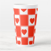 Red and white hearts pattern gift Latte Mug (Devant)