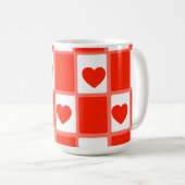 Red and white hearts pattern gift Latte Mug (Devant droit)