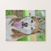 Red and White Husky Dog Legpuzzel (Horizontaal)