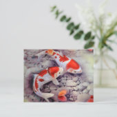 Red and White Koi Fish Pond Briefkaart (Staand voorkant)