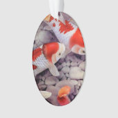 Red and White Koi Fish Pond Ornament (voorkant)