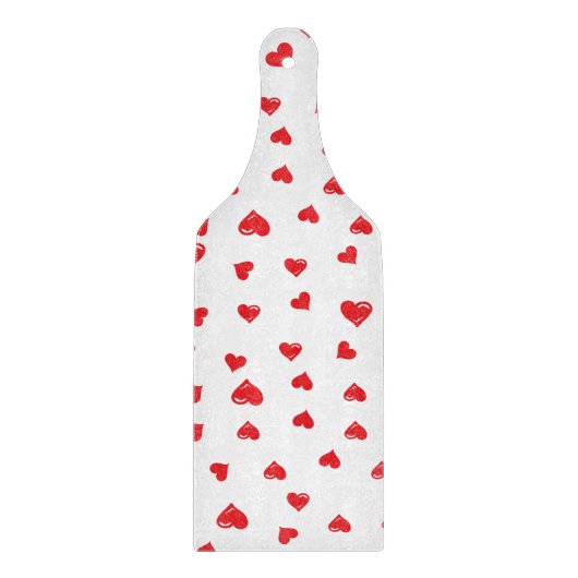 Red and White Love Heart Snijplank (Voorkant)