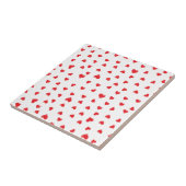 Red and White Love Heart Tegeltje (Zijkant)