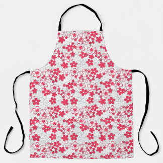 Red and white paper flowers schort