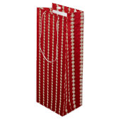 Red and White Pearl  Wijn Cadeautas (Voorkant Gekanteld)