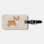 Red and White Pembroke Welsh Corgi Cartoon Dog Bagagelabel (Voorkant horizontaal)