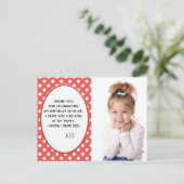 Red and White Polka Dot Birthday Foto Briefkaart (Staand voorkant)