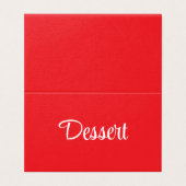 Red and White Script Dessert Buffet Table Card (Outside Unfolded)
