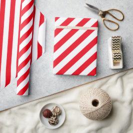 Red and White Stripped Candy Cane Wrapping Paper Cadeaupapier