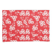 Red And White Tropics Kussensloop (Voorkant-Rechts)