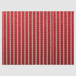 Red and White Velvet-Look Pearl Tissuepapier