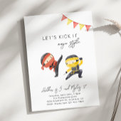 Red and Yellow Ninja Birthday Invitation Kaart