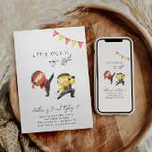 Red and Yellow Ninja Birthday Invitation Kaart