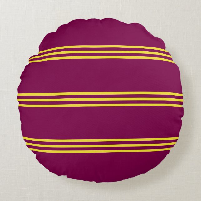 Red and Yellow Round Pillow Rond Kussen (Voorkant)