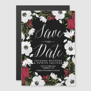Red Anemone Blooms Save the Date Magnets Magnetische Uitnodiging