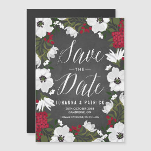 Red Anemone Blooms Save the Date Magnets Magnetische Uitnodiging