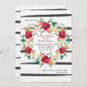 Red Anemones Invitation Kaart (Voorkant / Achterkant)