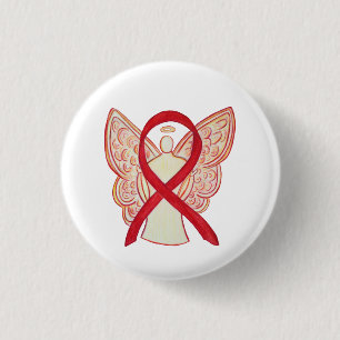 Red Angel Awareness Ribbon Custom Art Pins Ronde Button 3,2 Cm