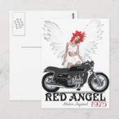 Red Angel Cafe Racer Motor Legend Briefkaart (Voorkant / Achterkant)