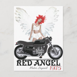 Red Angel Cafe Racer Motor Legend Briefkaart