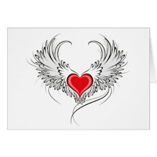 Red Angel Coeur avec ailes