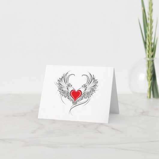 Red Angel Coeur avec ailes (Devant)