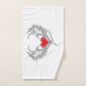 Red Angel Coeur avec ailes (Serviette à main)