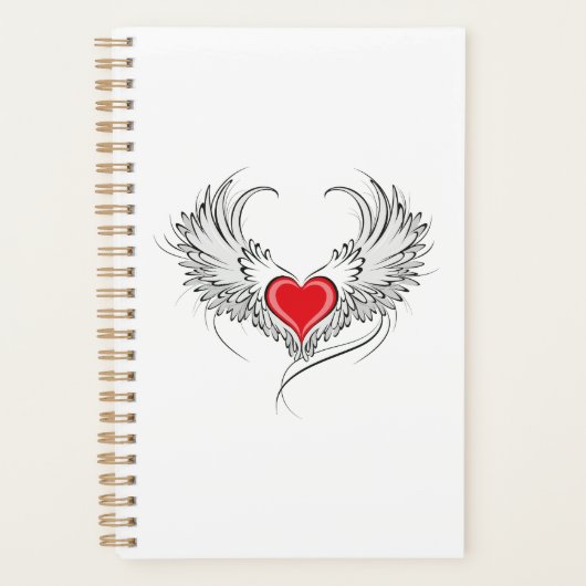 Red Angel Coeur avec ailes (Devant)