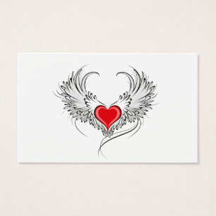 Red Angel Coeur avec ailes