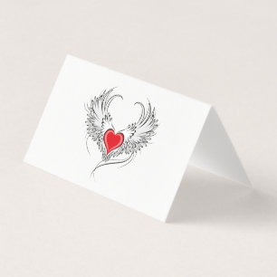 Red Angel Coeur avec ailes