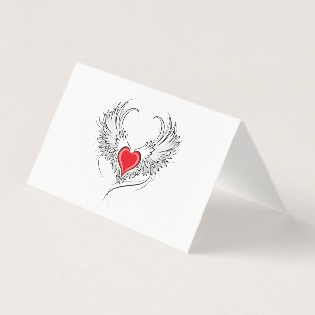 Red Angel Coeur avec ailes (Front)