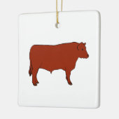 Red Angus Bull Keramisch Ornament (Links)