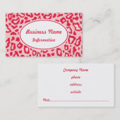 Red Animal Print Visitekaartje (Voorkant / Achterkant)