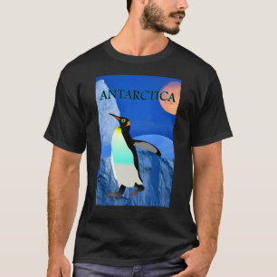 Red Antarctica Keizerpinguïn Volle Maan Gletsjer T-shirt
