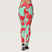 Red Anthurium Flowers Motif Champ Leggings (Dos)