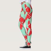 Red Anthurium Flowers Motif Champ Leggings (Gauche)
