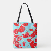 Red Anthurium Flowers Pattern Canvas tas (Achterkant)