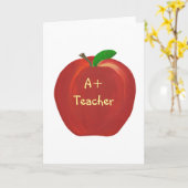 Red Apple A+ Enseignant, cartes de voeux, blanc à (Fleur jaune)