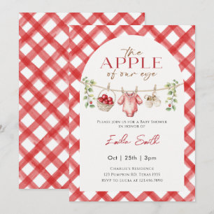 Red Apple Baby Clothesline herfst Baby shower Kaart