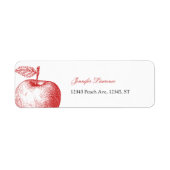 Red Apple Baby shower Retourlabel Etiket (Voorkant)