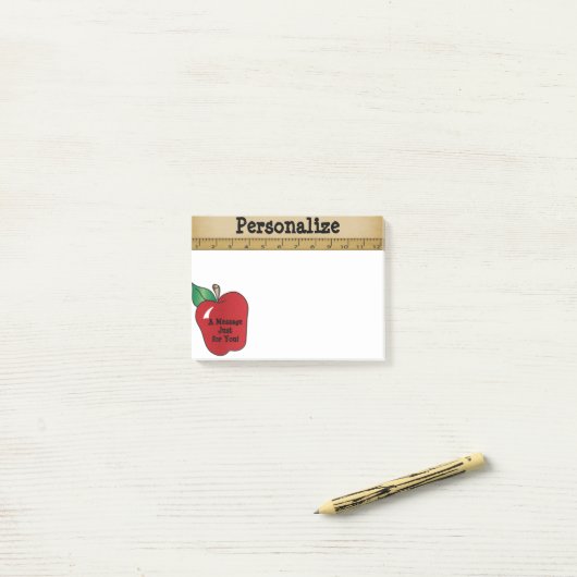 Red Apple 🍎 Bericht voor een leraar Post-it® Notes (Op bureau)