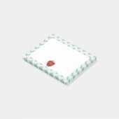 Red Apple Blue Chevron Teacher Post-it® Notes (Incliné)