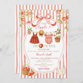 Red Apple Bow Fall Baby Shower Invitations (Devant / Derrière)