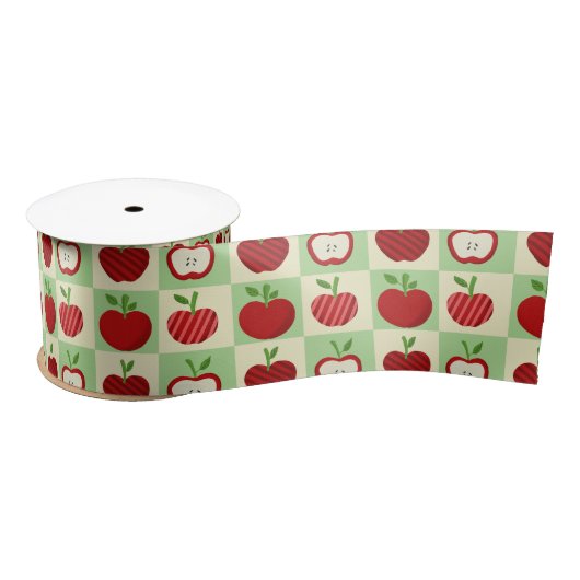 Red Apple Checkered Cute Fall Teacher Gift Wrappin Lint (Spoel)
